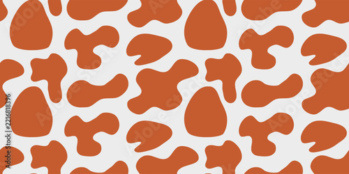 Minimalist Abstract Brown Animal Skin Camouflage Blobs Seamless Pattern Background