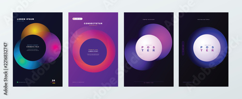 Modern Abstract Gradient Poster Collection with Circular Geometric Designs