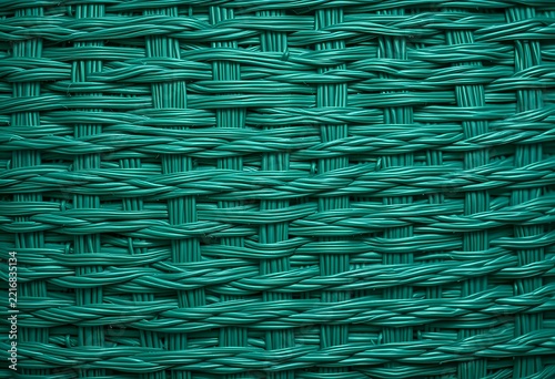 Teal Wicker Texture Close-Up
