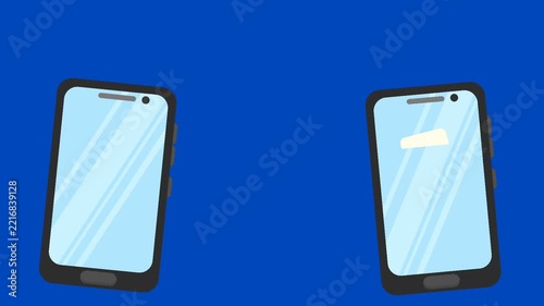 File Transfer Animation MP4 Motion Graphic in Flat Design Style for Smartphone Data Sharing Video Asset