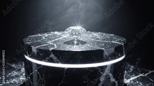 Close-up of water splashing over a black marble surface