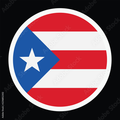 Puerto Rico Flag Circle Icon