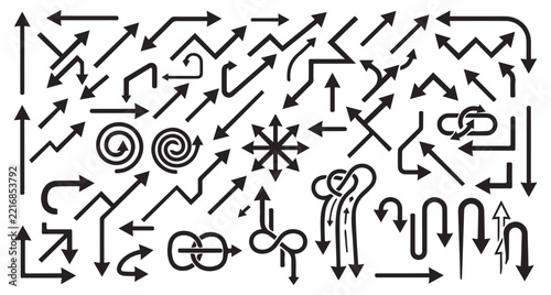 Geometric Arrows Set Vector Collection Creative Direction Symbols