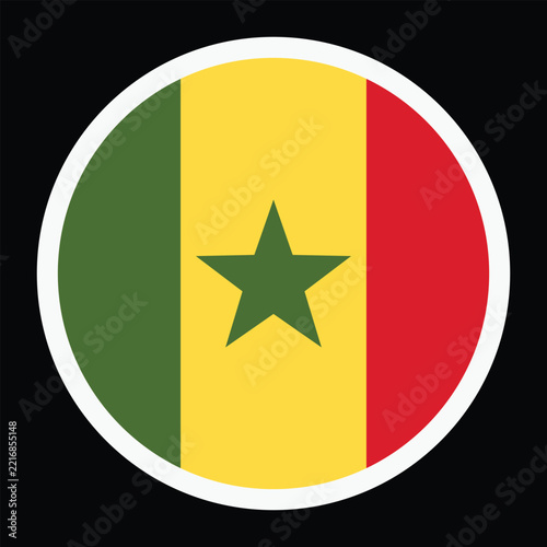 Senegal Flag Circle Icon