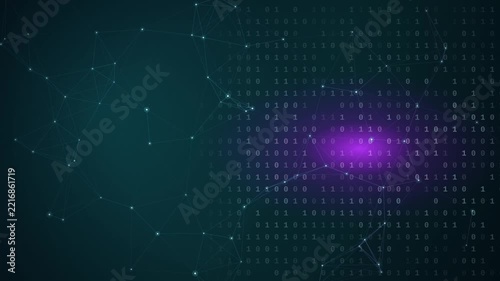 Futuristic Binary Code Digital Network Motion Background