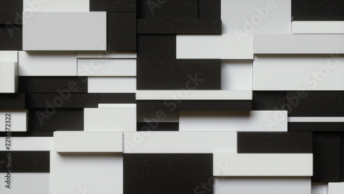 Black and white abstract pattern background in a corporate style, 3d render