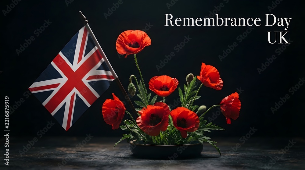 Fototapeta premium Honoring the fallen a remembrance day tribute in the uk reflecting on sacrifice and peace for generations past and present