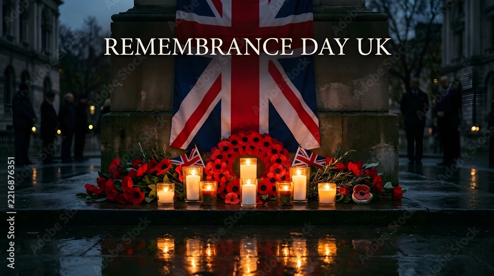 Fototapeta premium Remembrance day in the united kingdom honoring the fallen remembering sacrifices and commemorating veterans with respect and gratitude on november 11th