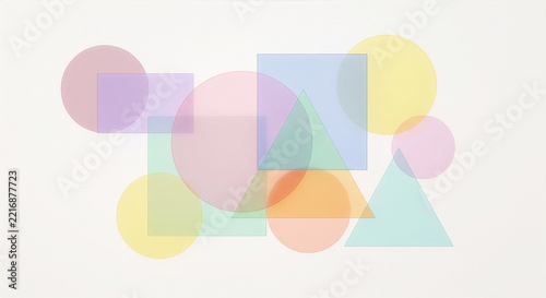 Overlapping Transparent Pastel Geometric Shapes