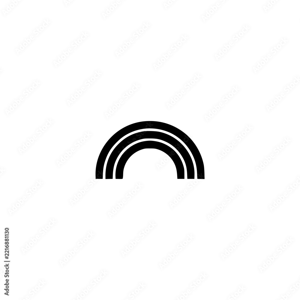 Fototapeta premium Rainbow icon. Solid black glyph of a rainbow for weather and climate.