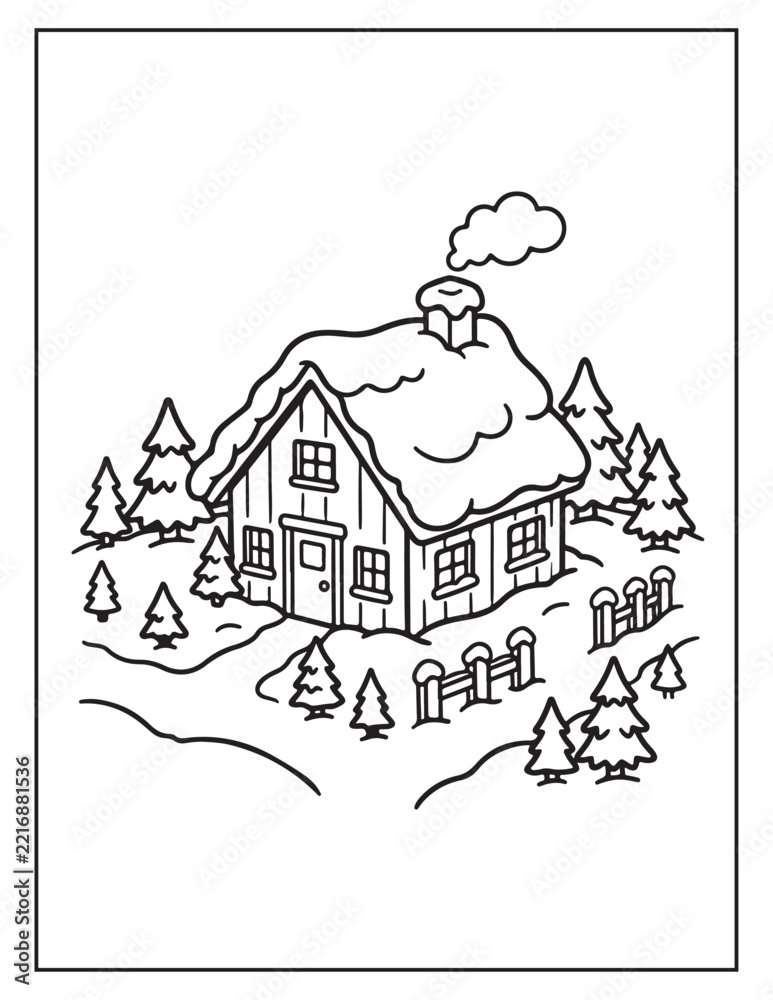 Obraz premium BOLD AND EASY CHRISTMAS TREE FARM COLORING PAGES, HRISTMAS TREE , CHRISTMAS FARM COLORING PAGES