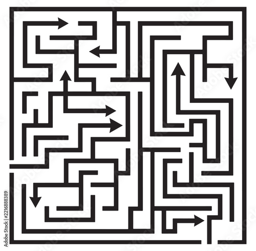Square Maze Path Arrows Vector Collection Strategy Flow Diagram Symbol