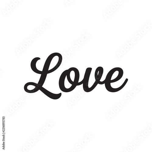 Love word silhouette icon vector flat design