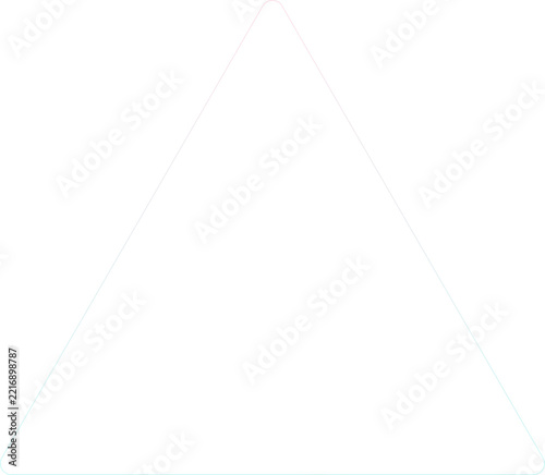 Gradient triangle frame outline isolated on white background