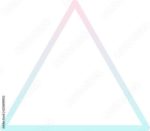 Gradient triangle frame outline isolated on white background