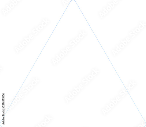 Gradient triangle frame outline isolated on white background
