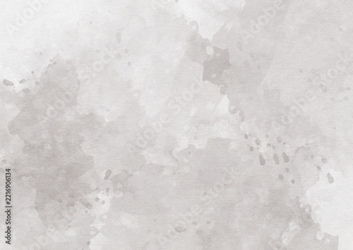 Soft light gray watercolor wash with delicate translucent layers, scattered pigment marks and natural paper texture, creating a versatile neutral background for contemporary creative projects.
