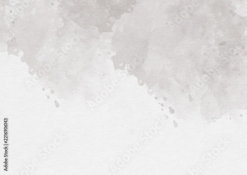 Soft light gray watercolor wash with delicate translucent layers, scattered pigment marks and natural paper texture, creating a versatile neutral background for contemporary creative projects.