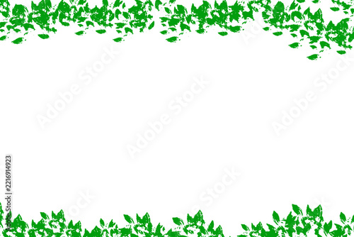 Vibrant Green Leaf Foliage Decorative Border Frame Design for Fresh Spring Botanical Backgrounds and Natural Seasonal Decor Projects