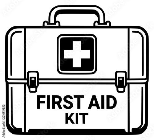 First aid kit vector illustration set with simple line art design featuring outline, illustration, graphic elements with clean design and vector art