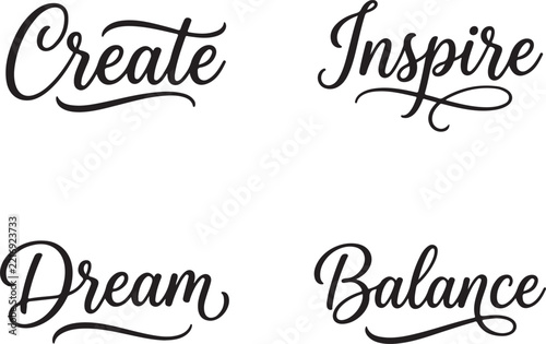 Lettering collection features inspirational typography phrases.