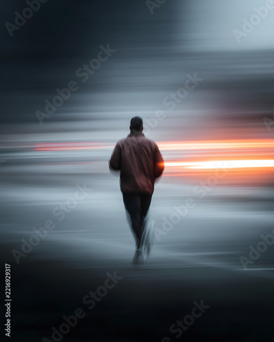 man running on the road