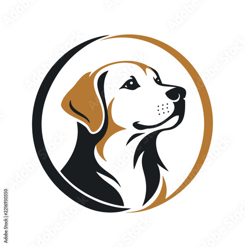 Professional Modern Labrador Dog Head Portrait Circular Vector Logo Design