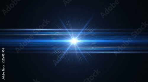Anamorphic Lens Flare Against Black