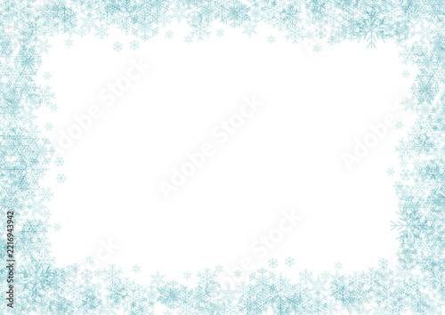 Snowflake border framing transparent background for winter holiday