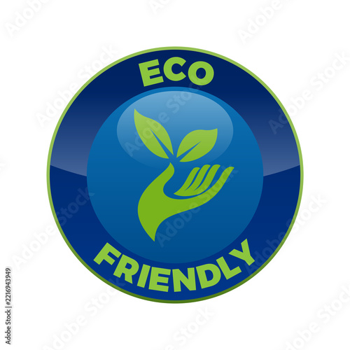 Eco friendly green concept button transparent background