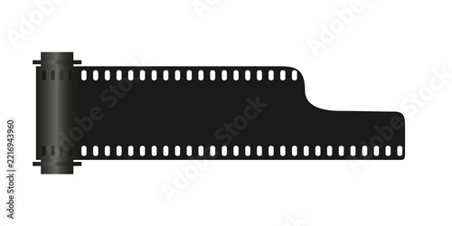 Unrolling 35mm film strip from a canister