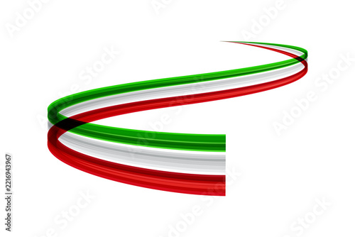 Waving italian flag ribbon representing italy pride