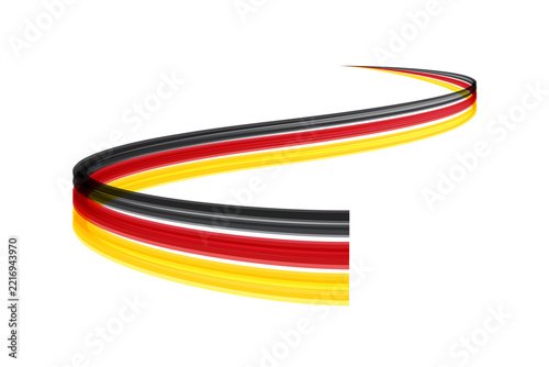 Germany flag ribbon flowing in dynamic spiral wave