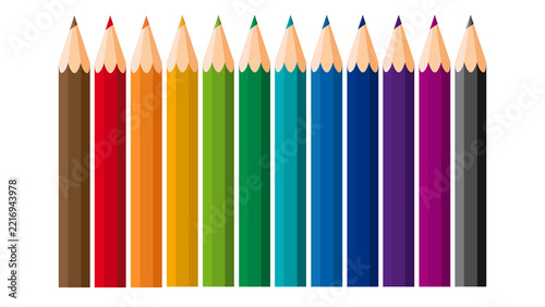 Pencils showing a full spectrum of colors, a vibrant school and art supply