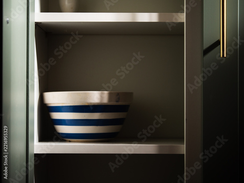 Baking bowl in home green cabinet
