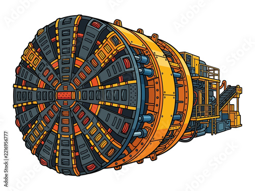 Featuring Tunnel Boring Machine Dynamic High-Quality Stock Image