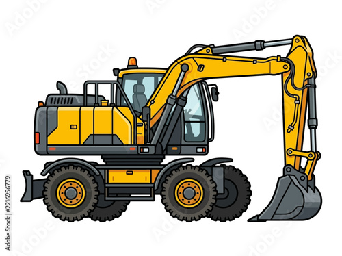 Featuring Wheel Excavator Beautiful Premium Digital Asset