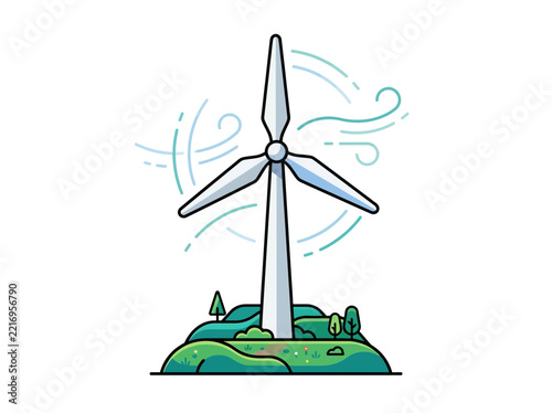 Wind Turbine High-Quality Stock Image Suitable for Design