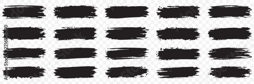 Brush strokes vector. Set of rectrangle shape brush strokes. Set of paint brush stroke and abstract grunge banner for graphic background decoration
