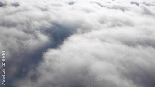 Dramatic Cloudscape Seen from Airplane During Flight
