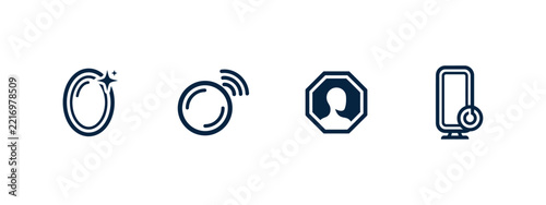 Smart Mirror Technology Wireless Beauty Display and Connected Home Icons