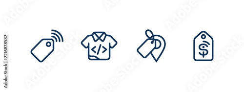 Smart Retail Pricing Product Tags E Commerce and Digital Shopping Icons