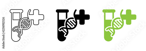 DNA Repair and Biotechnology Engineering Icon Set, Genetic Science Vector Symbol