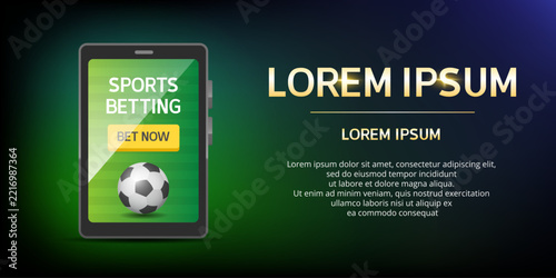 Sports betting banner. Vector 3D illustration. Hand drawn
