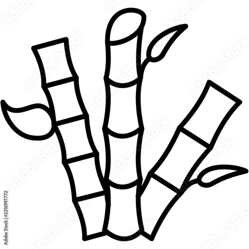 Curved bamboo stalk cluster Icon