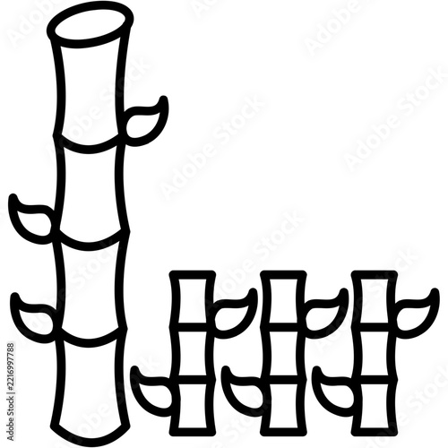 Bamboo stems with horizontal segment Icon