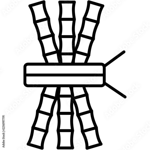 Bamboo bundle tied together Icon