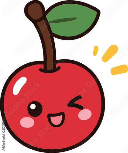 Cute Cartoon Cherry Vector Illustration