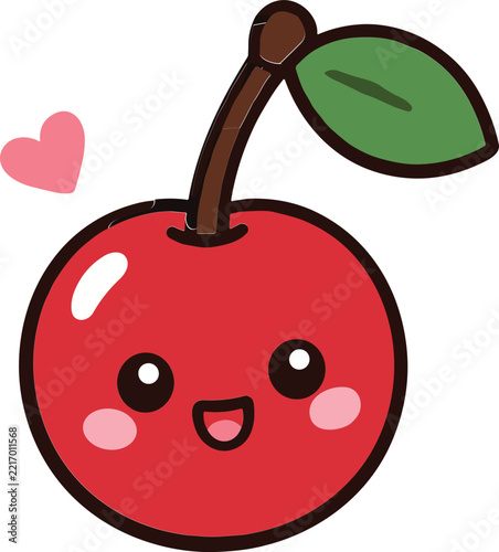 Cute Cartoon Cherry Vector Illustration