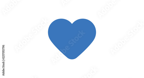 Blue heart icon on a white background represents affection and connection